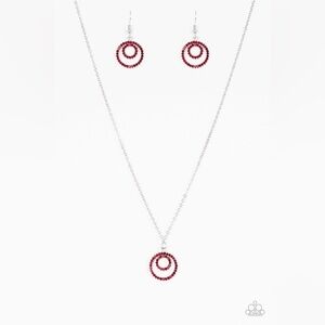 Elegant Silver and Red Pendant Necklace